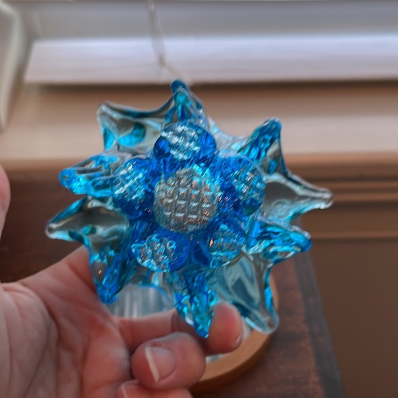 Vintage 1960s Art Glass Basket Aqua - Picture 6 of 8